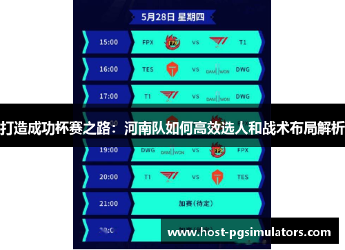 打造成功杯赛之路：河南队如何高效选人和战术布局解析