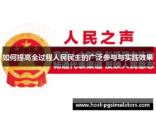 如何提高全过程人民民主的广泛参与与实践效果