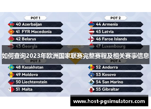 如何查询2023年欧洲国家联赛完整赛程及相关赛事信息